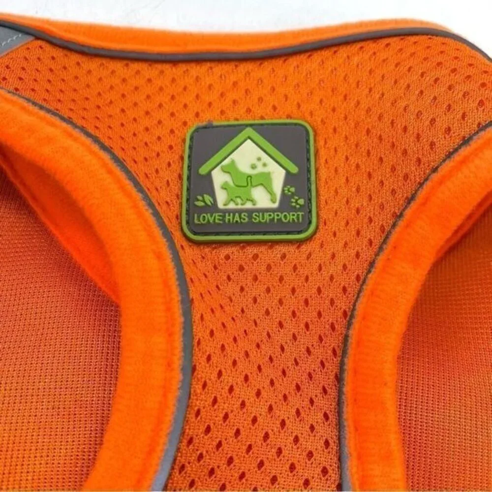 Reflective Dog Harness and Leash Set Neon OrangeNew